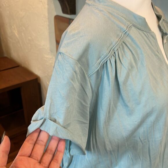 Free People Beach Pale Blue LightweightDrawstring Waist Maxi Dress, size M - Picture 4 of 10